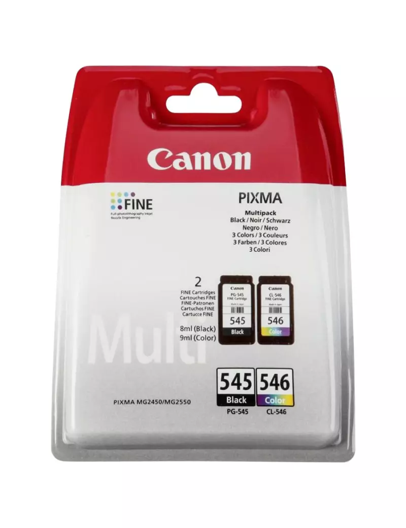 Multipack Cartucce Originali Canon PG-545 CL-546 8287B005 (Nero e Colori Conf. 2) Multipack Cartucce Originali Canon PG-545 CL-546 8287B005 (Nero e Colori Conf. 2)