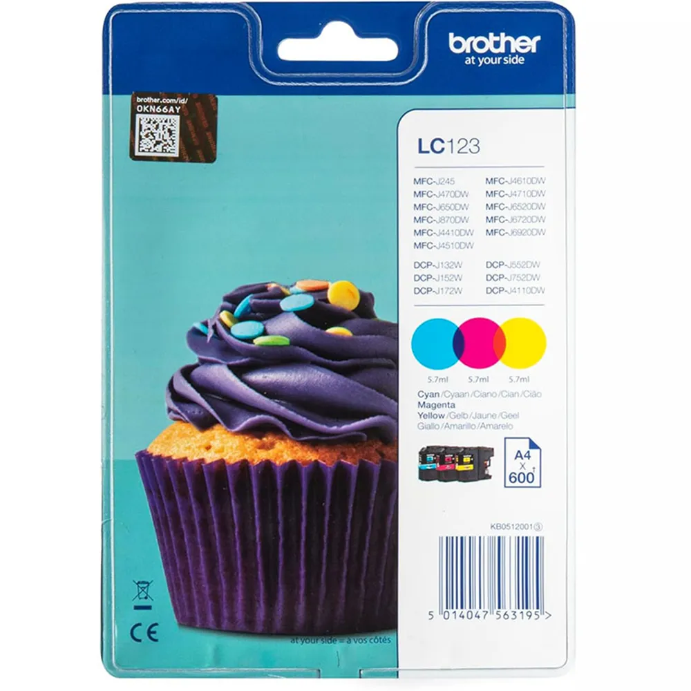 Multipack Cartucce Originali Brother LC-123BKBP2DR (Nero Conf. 2)