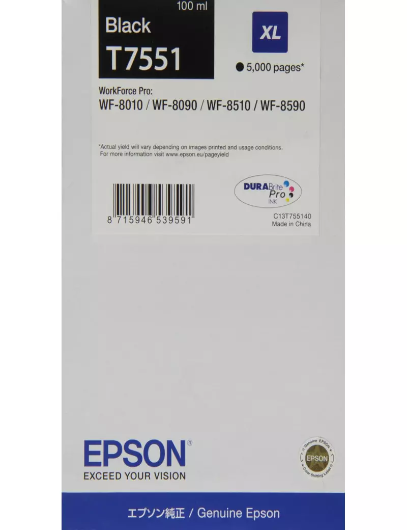 Cartuccia Originale Epson T755140 (Nero XL 5000 pagine)