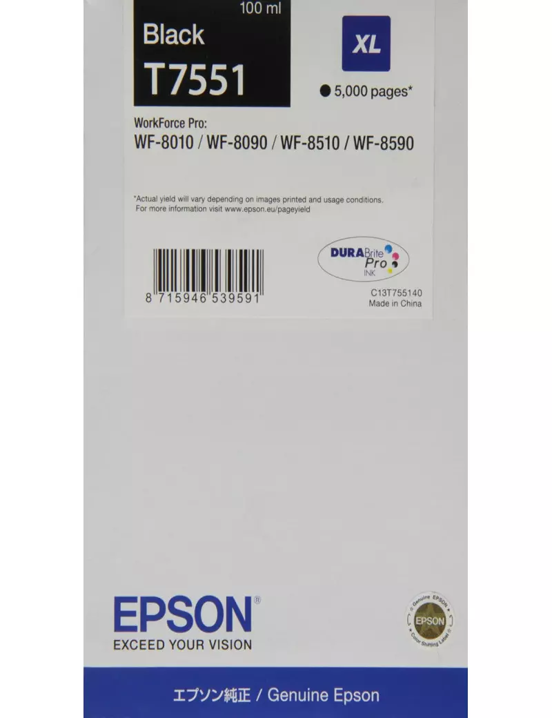 Cartuccia Originale Epson T755140 (Nero XL 5000 pagine) Cartuccia Originale Epson T755140 (Nero XL 5000 pagine)