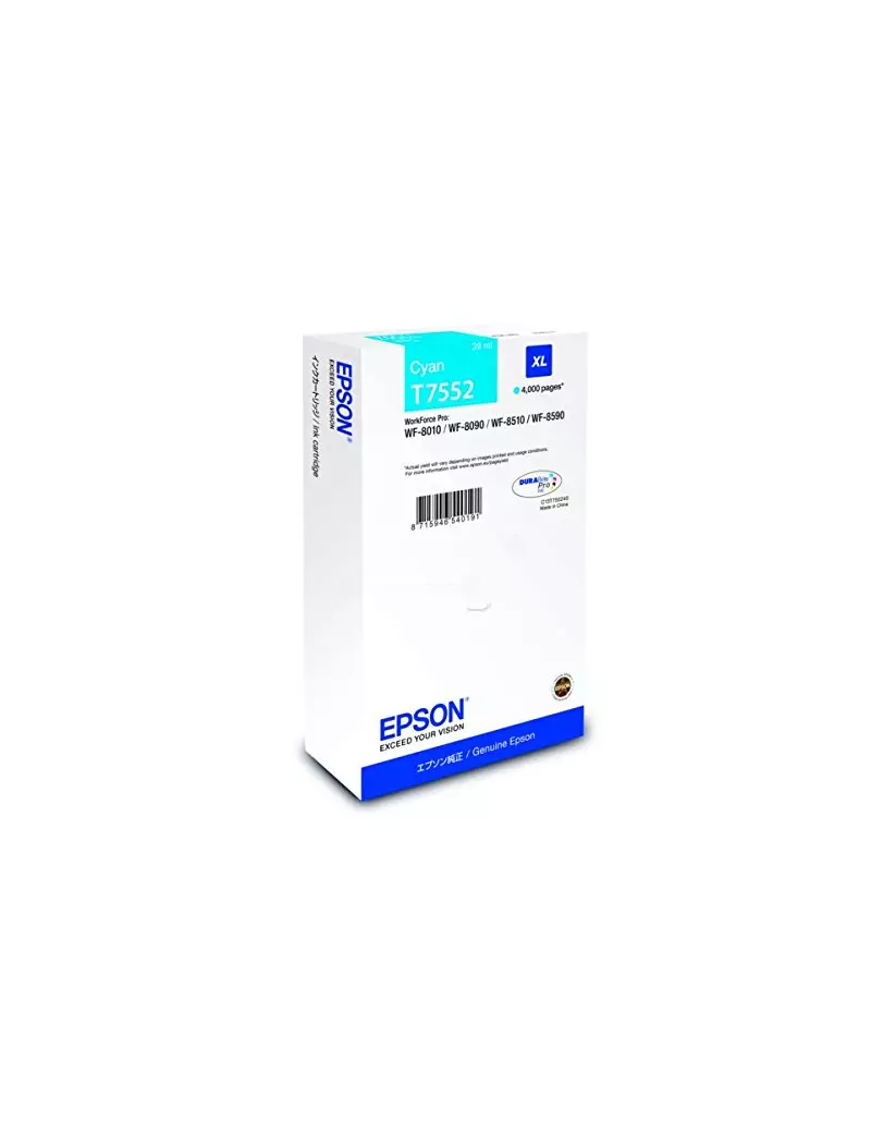 Cartuccia Originale Epson T755240 (Ciano XL 4000 pagine) Cartuccia Originale Epson T755240 (Ciano XL 4000 pagine)