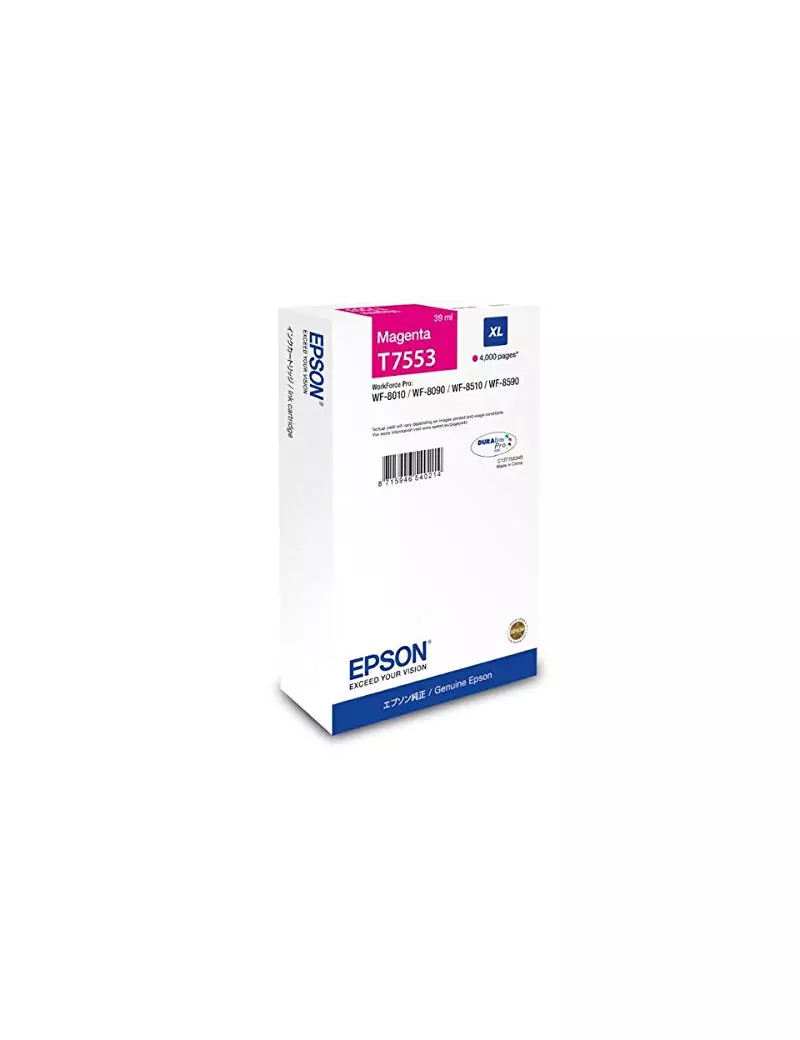 Cartuccia Originale Epson T755340 (Magenta XL 4000 pagine) Cartuccia Originale Epson T755340 (Magenta XL 4000 pagine)