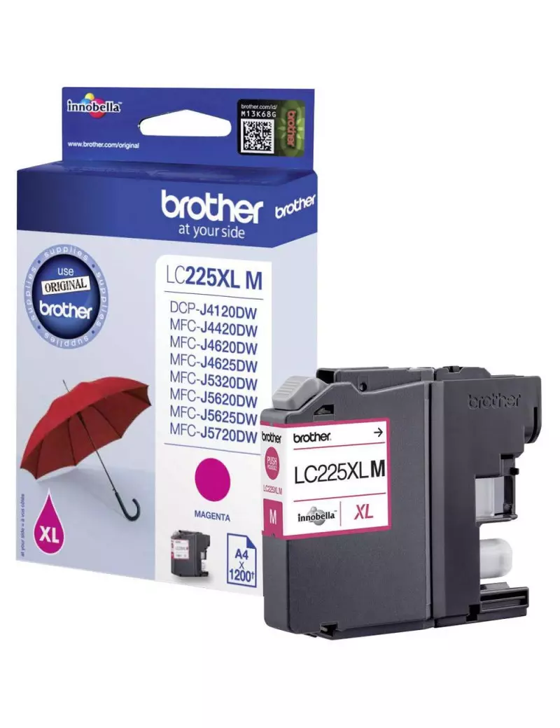 Cartuccia Originale Brother LC-225XLM (Magenta 1200 Pagine)