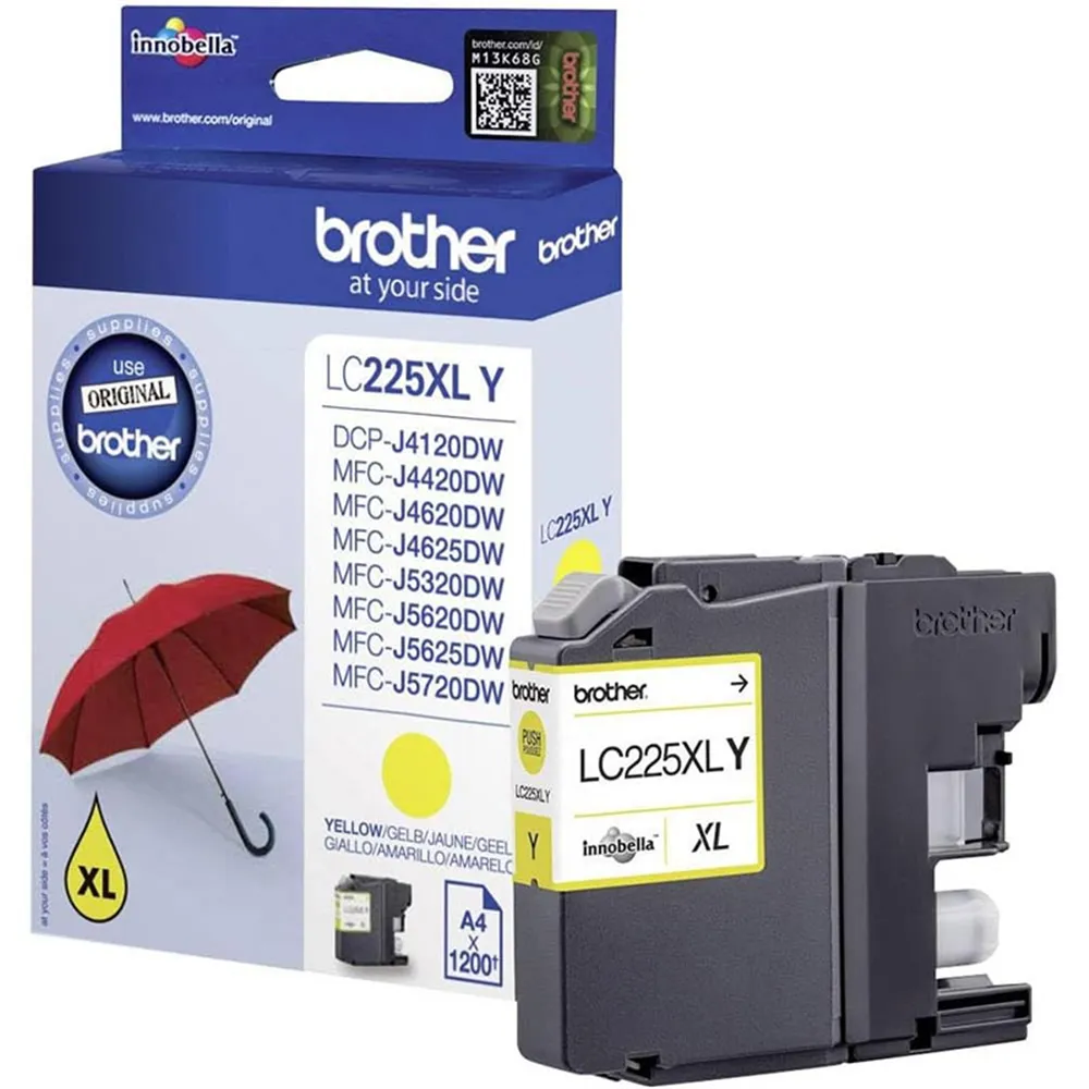 Cartuccia Originale Brother LC-225XLY (Giallo 1200 Pagine)