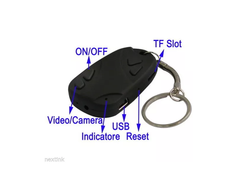 Portachiavi Spy con Telecamera Nascosta (Nero)