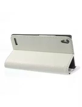 Cover Flip a Portafoglio Carta di Credito per Huawei Ascend P6 (Bianco)
