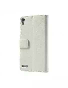 Cover Flip a Portafoglio Carta di Credito per Huawei Ascend P6 (Bianco)