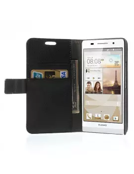 Cover Flip a Portafoglio Carta di Credito per Huawei Ascend P6 (Nero)