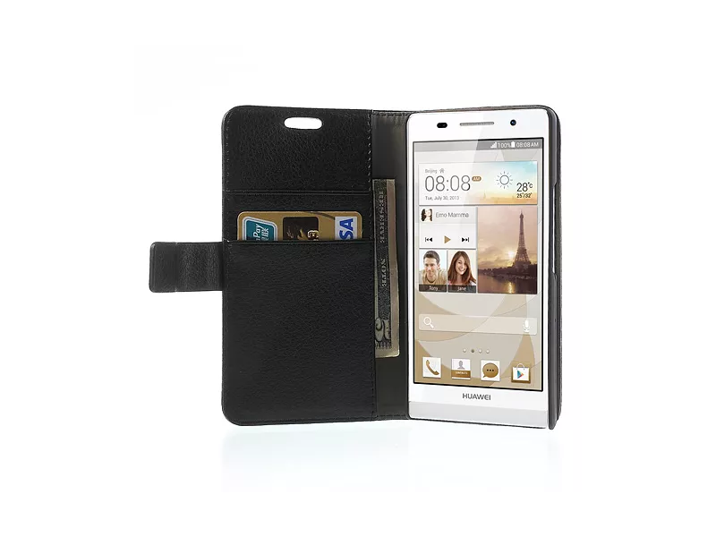 Cover Flip a Portafoglio Carta di Credito per Huawei Ascend P6 (Nero) Cover Flip a Portafoglio Carta di Credito per Huawei Ascend P6 (Nero)