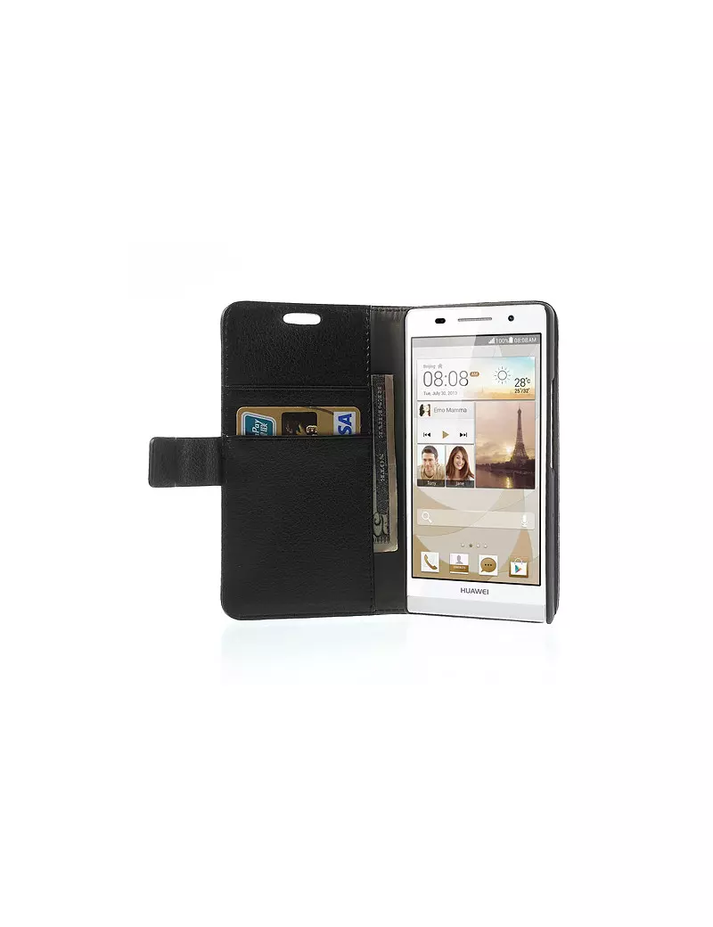 Cover Flip a Portafoglio Carta di Credito per Huawei Ascend P6 (Nero) Cover Flip a Portafoglio Carta di Credito per Huawei Ascend P6 (Nero)