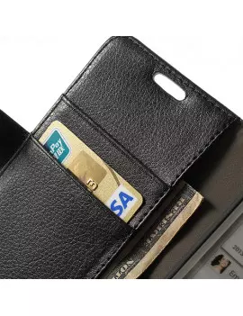 Cover Flip a Portafoglio Carta di Credito per Huawei Ascend P6 (Nero)