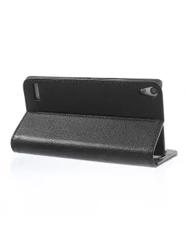 Cover Flip a Portafoglio Carta di Credito per Huawei Ascend P6 (Nero)