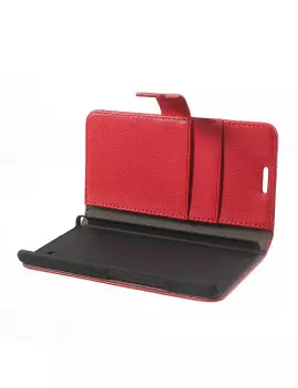 Cover Flip a Portafoglio Carta di Credito per Huawei Ascend P6 (Rosso)