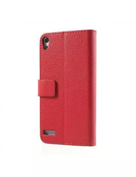 Cover Flip a Portafoglio Carta di Credito per Huawei Ascend P6 (Rosso)