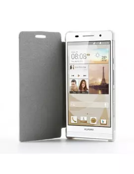 Cover Flip a Portafoglio Slim per Huawei Ascend P6 (Bianco)