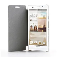 Cover Flip a Portafoglio Slim per Huawei Ascend P6 (Bianco)