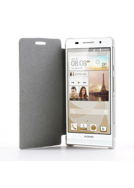 Cover Flip a Portafoglio Slim per Huawei Ascend P6 (Bianco)
