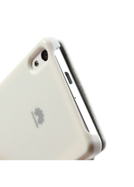 Cover Flip a Portafoglio Slim per Huawei Ascend P6 (Bianco)