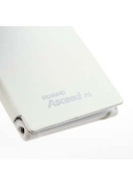 Cover Flip a Portafoglio Slim per Huawei Ascend P6 (Bianco)