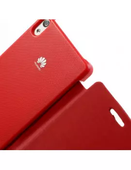 Cover Flip a Portafoglio Slim per Huawei Ascend P6 (Rosso)