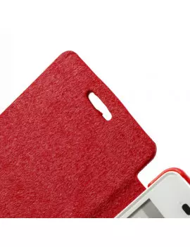 Cover Flip a Portafoglio Slim per Huawei Ascend P6 (Rosso)