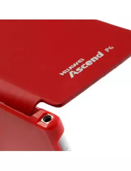 Cover Flip a Portafoglio Slim per Huawei Ascend P6 (Rosso)