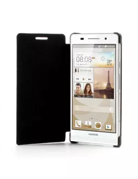 Cover Flip a Portafoglio Slim per Huawei Ascend P6 (Nero)