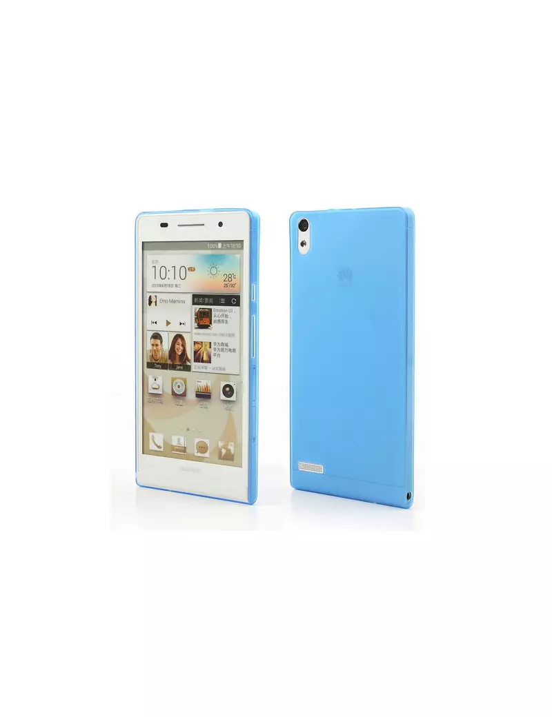 Cover in TPU Super Sottile 0,3 mm per Huawei Ascend P6 (Blu)