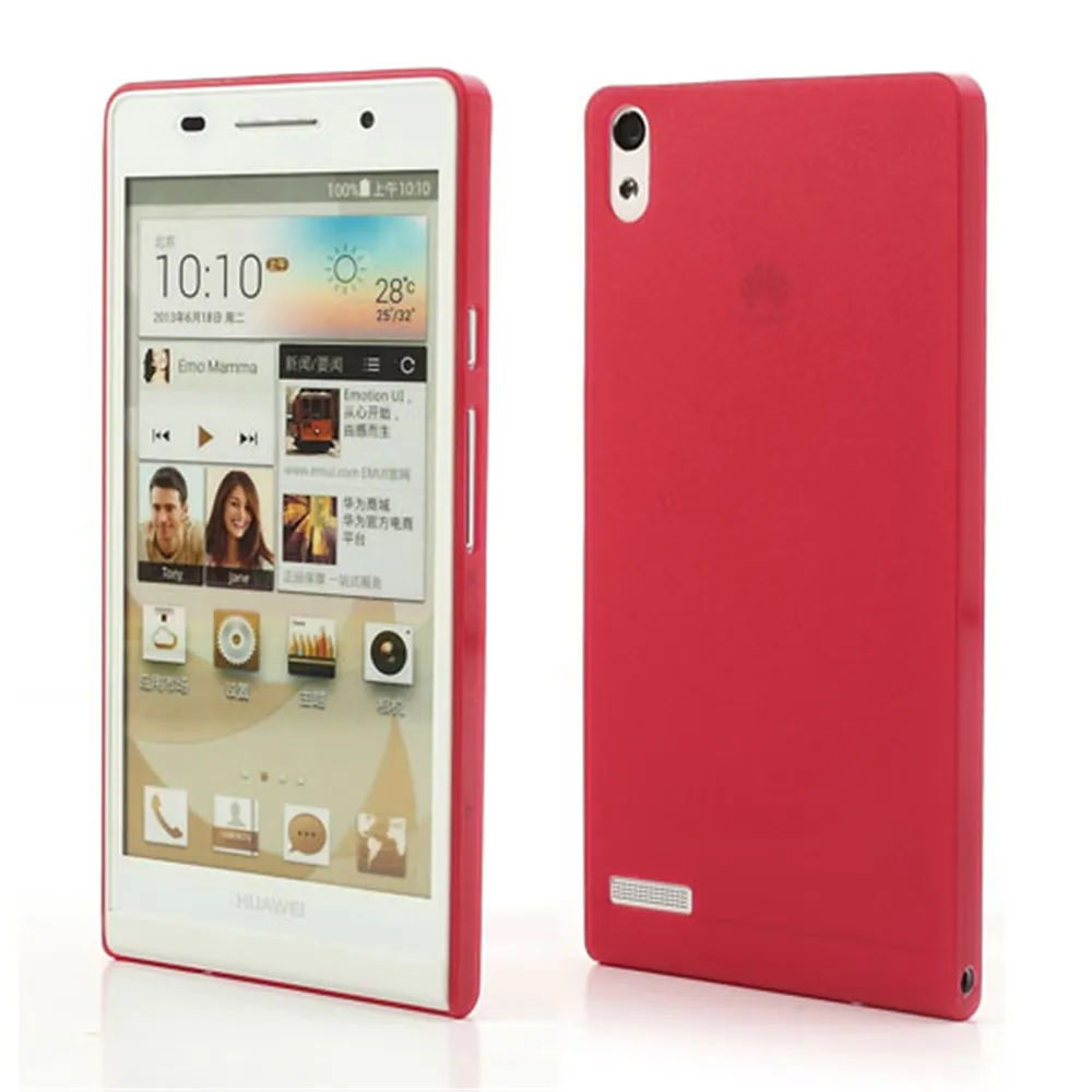 Cover in TPU Super Sottile 0,3 mm per Huawei Ascend P6 (Rosso)