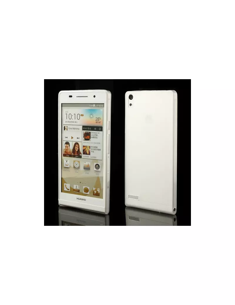 Cover in TPU Super Sottile 0,3 mm per Huawei Ascend P6 (Bianco)