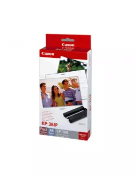 Inchiostro Originale e Carta Fotografica Canon KP-36IP 7737A001 - 10x15 cm (Conf. 36 Fogli)