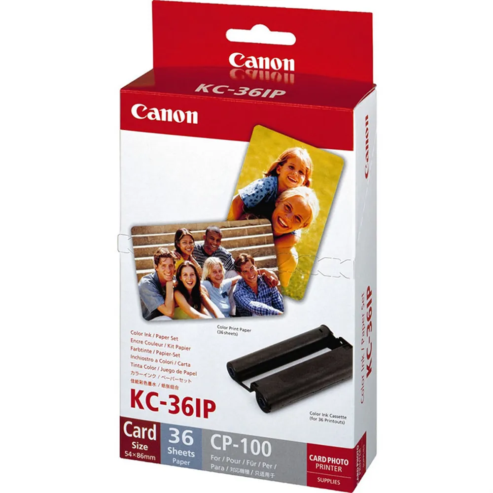 Inchiostro Originale e Carta Fotografica Canon KC-36IP 7739A001 - 8,9x5,4 cm (Conf. 36 fogli)
