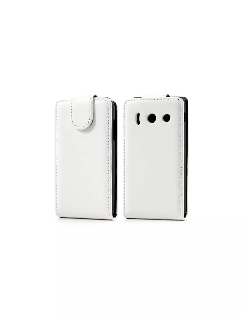 Cover Flip Verticale in Ecopelle per Huawei Ascend Y300 U8833 (Bianco) Cover Flip Verticale in Ecopelle per Huawei Ascend Y300 U8833 (Bianco)