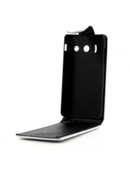 Cover Flip Verticale in Ecopelle per Huawei Ascend Y300 U8833 (Bianco)