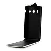 Cover Flip Verticale in Ecopelle per Huawei Ascend Y300 U8833 (Bianco)