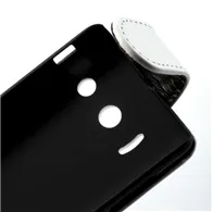 Cover Flip Verticale in Ecopelle per Huawei Ascend Y300 U8833 (Bianco)