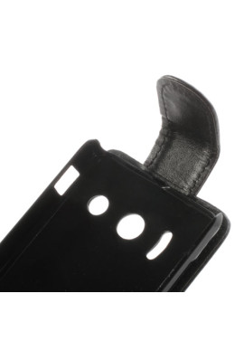 Cover Flip Verticale in Ecopelle per Huawei Ascend Y300 U8833 (Nero)