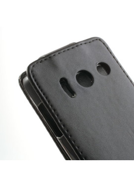Cover Flip Verticale in Ecopelle per Huawei Ascend Y300 U8833 (Nero)