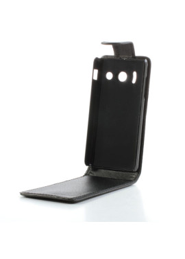 Cover Flip Verticale in Ecopelle per Huawei Ascend Y300 U8833 (Nero)