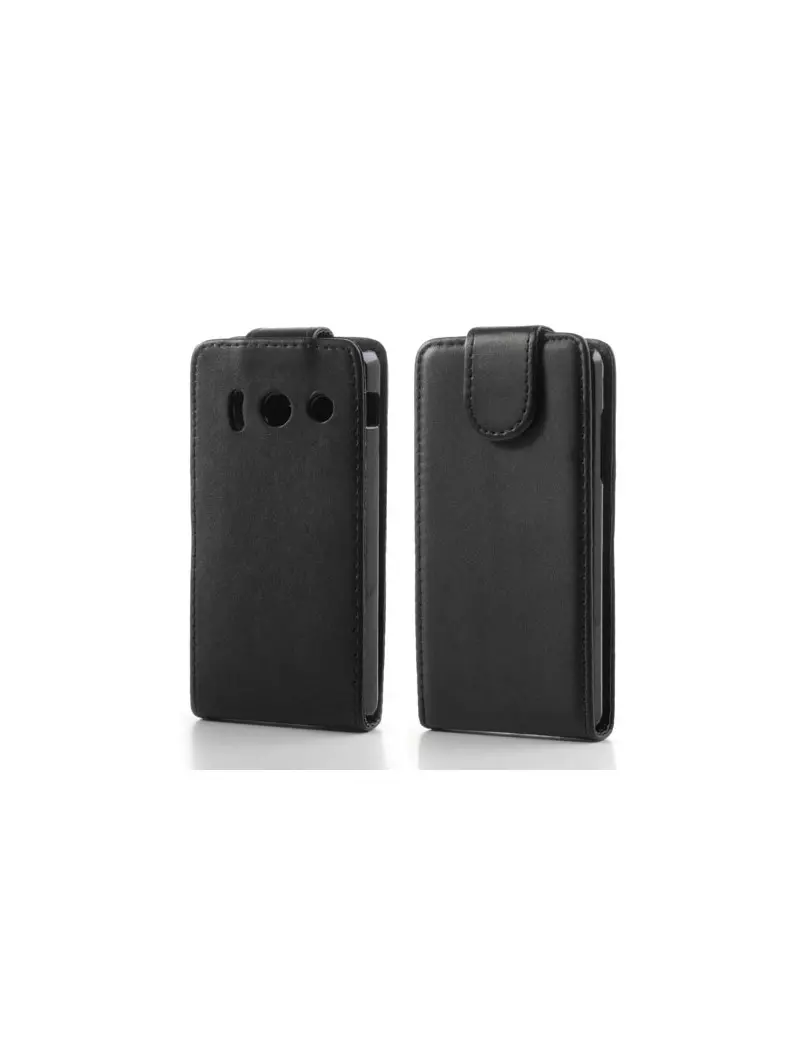 Cover Flip Verticale in Ecopelle per Huawei Ascend Y300 U8833 (Nero)