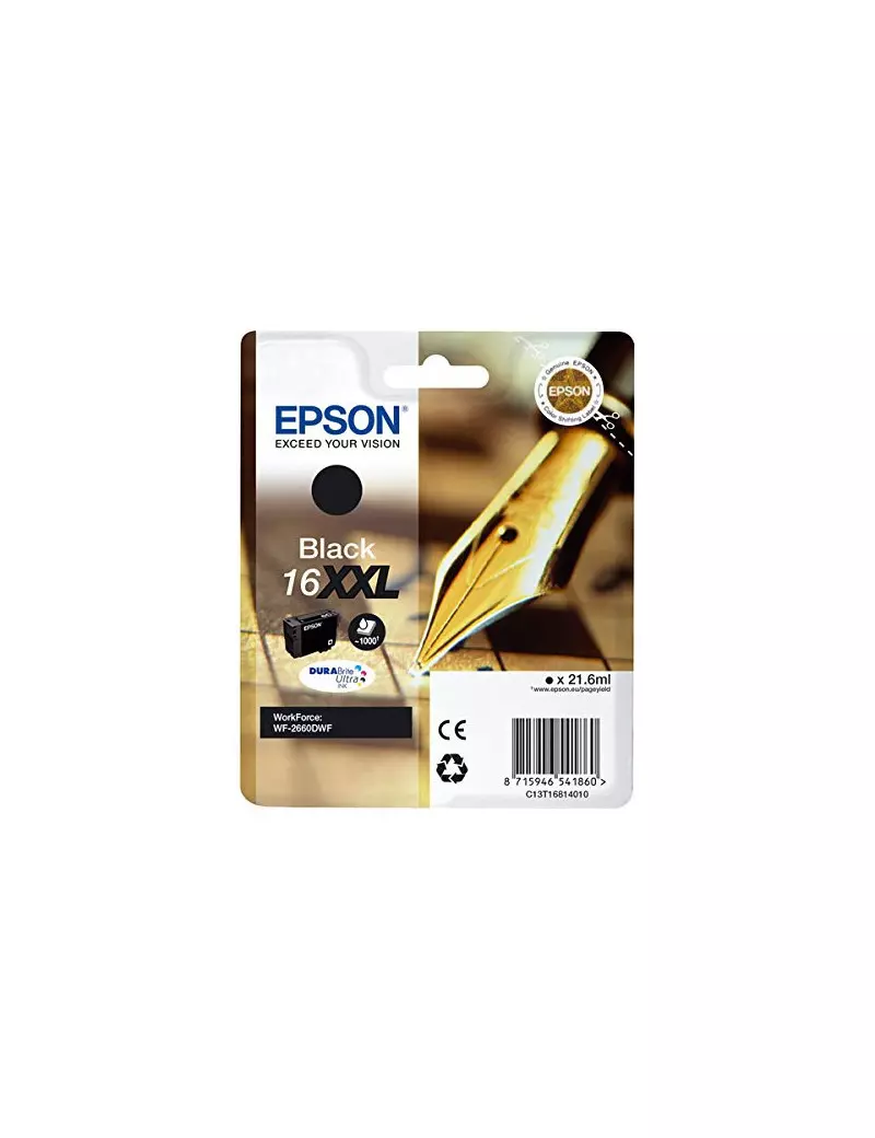 Cartuccia Originale Epson T168140 16XXL (Nero XXL 1000 pagine) Cartuccia Originale Epson T168140 16XXL (Nero XXL 1000 pagine)