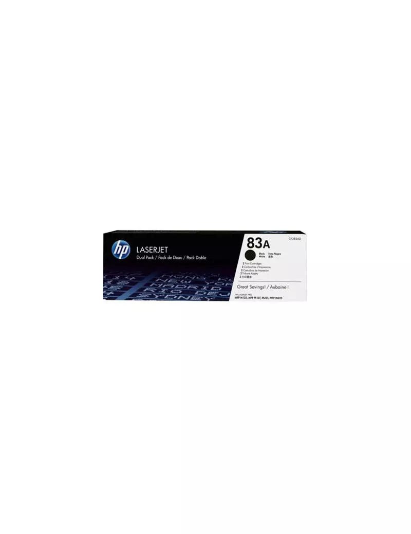 Multipack Toner Originali HP CF283AD 83A (Nero 1500 pagine Conf. 2) Multipack Toner Originali HP CF283AD 83A (Nero 1500 pagine Conf. 2)