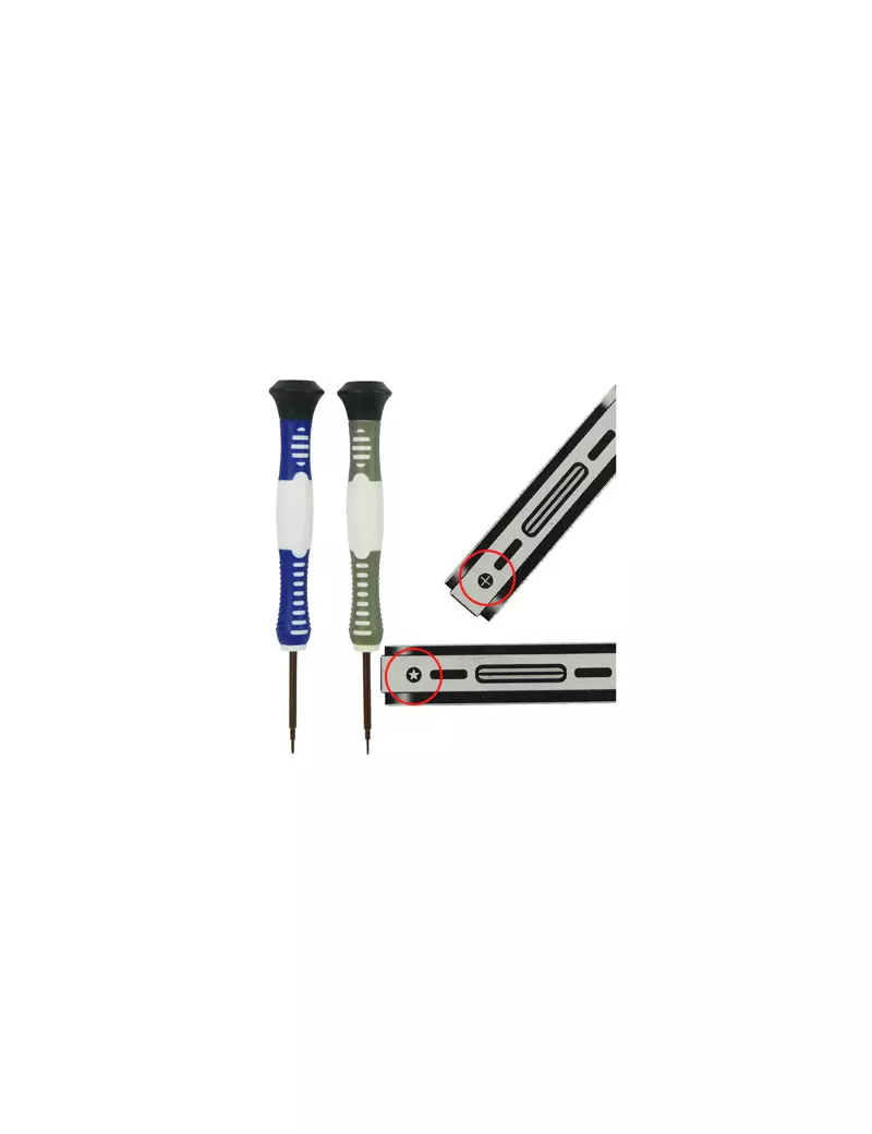 Cacciavite 5 Punte Torx e Cacciavite a Stella 1.3 m per iPhone 5S 5C 5 4S 4 (Conf. 2)