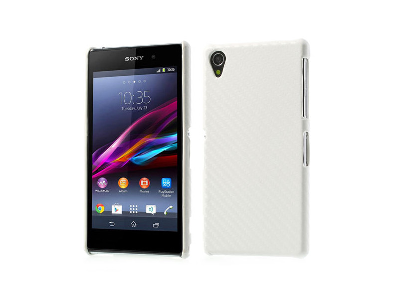 Cover Cabon Look per Sony Xperia Z1 Bianco 5712579047984