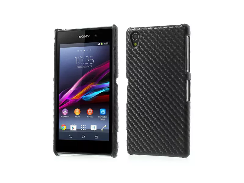 Cover Carbon Look per Sony Xperia Z1 Nero 5712579056818