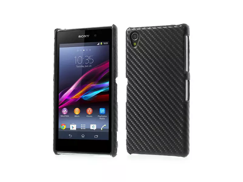 Cover Carbon Look per Sony Xperia Z1 Nero 5712579056818