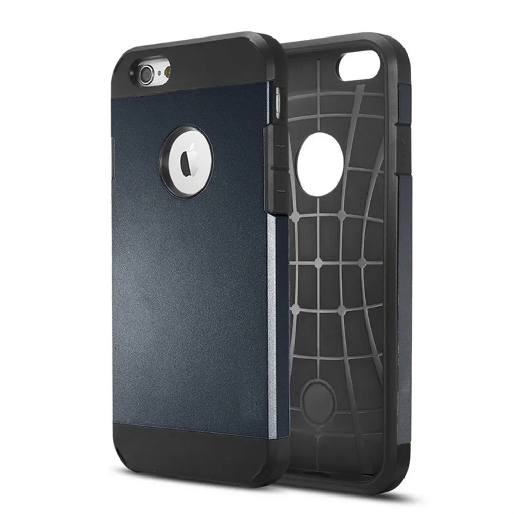 Cover Armor in TPU e Policarbonato per Apple iPhone 6 6S (Nero e Ardesia)