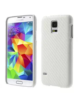 Cover Carbon Look per Samsung Galaxy S5 G900 Bianco 5712579002242