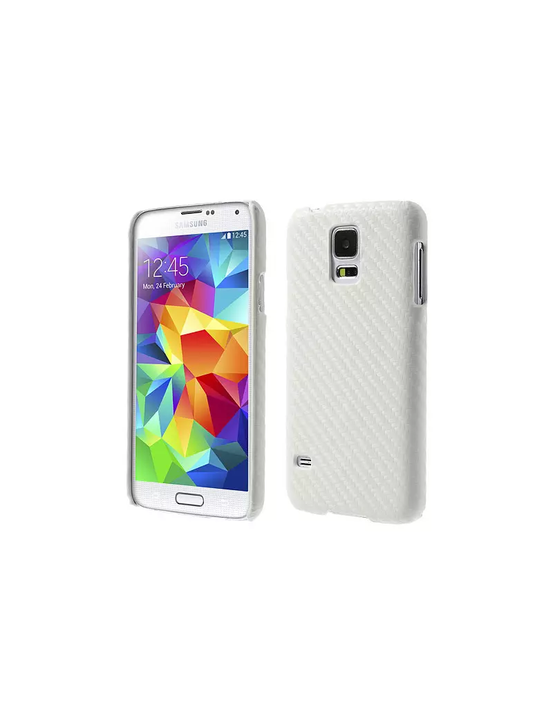 Cover Carbon Look per Samsung Galaxy S5 G900 Bianco 5712579002242 Cover Carbon Look per Samsung Galaxy S5 G900 Bianco 5712579002242