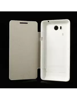 Cover Copribatteria Flip a Portafoglio per Huawei Ascend G600 (Bianco)